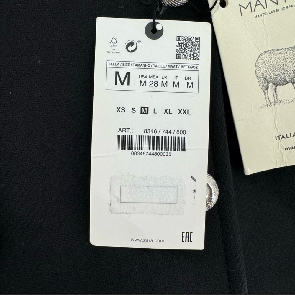 New Zara Manteco Classic long wool elegant coat - Picture 11 of 12